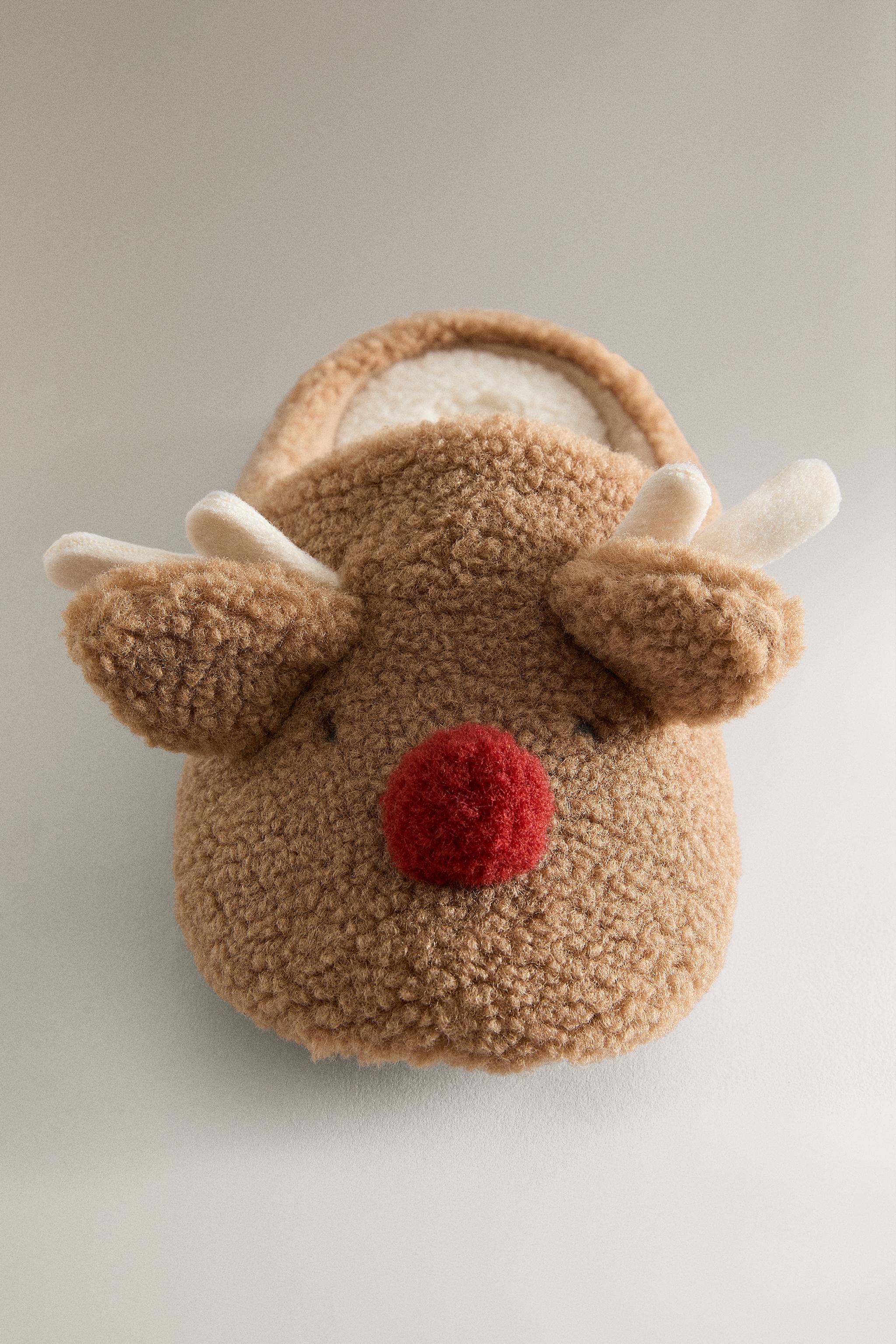 CHILDREN'S REINDEER MULE SLIPPERS